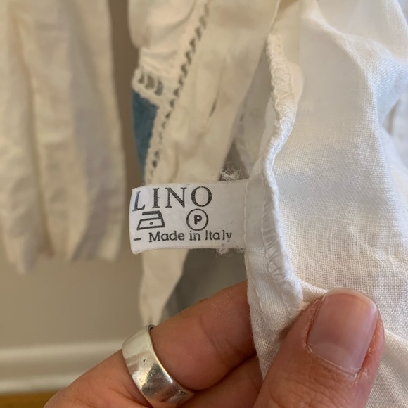 Hand-Reworked Linen Button-Up Womens - Picture 4 of 5